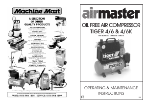 Manual Airmaster Tiger 4/6K Compressor