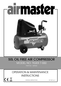 Manual Airmaster Tiger 7/550 Compressor