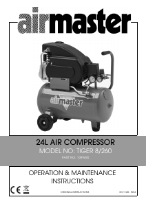 Manual Airmaster Tiger 8/260 Compressor