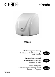 Manual Bartscher 850000 Hand Dryer