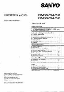 Manual Sanyo EM-F300 Microwave