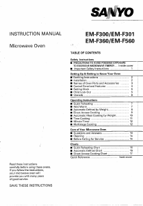 Manual Sanyo EM-F360 Microwave