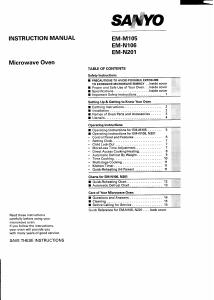 Manual Sanyo EM-M105 Microwave