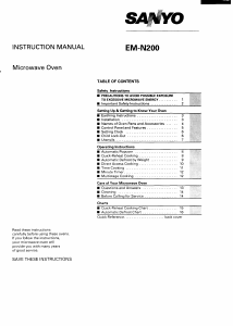 Manual Sanyo EM-N200 Microwave