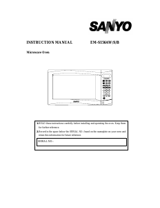 Manual Sanyo EM-S156AS Microwave
