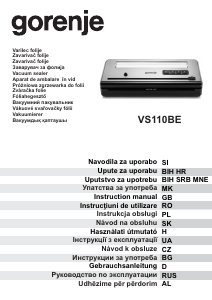 Priročnik Gorenje VS110BE Vakuumski tesnilnik