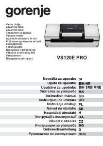 Handleiding Gorenje VS120E PRO Vacumeermachine