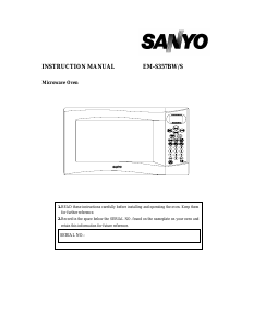 Manual Sanyo EM-S357BW Microwave