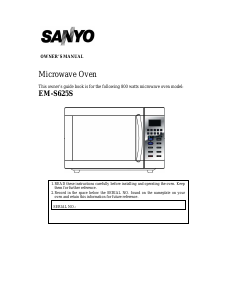 Manual Sanyo EM-S625S Microwave