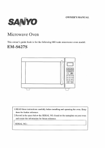 Manual Sanyo EM-S627S Microwave