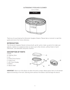 Manual Sharper Image 203808 Ultrasonic Cleaner