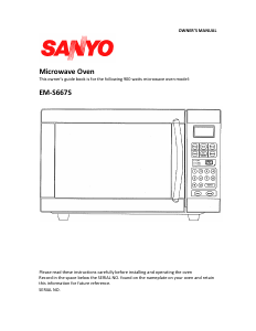 Manual Sanyo EM-S667S Microwave