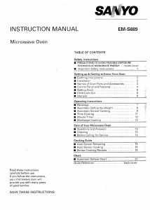 Manual Sanyo EM-S889 Microwave