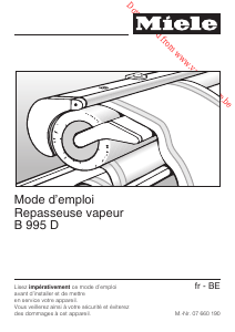 Mode d’emploi Miele B 995 D Appareil à repasser