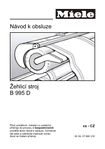 Manuál Miele B 995 D Prádelní mandl