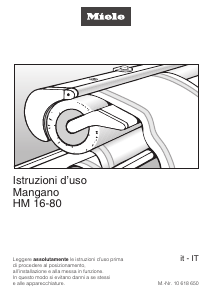 Manuale Miele HM 16-80 Stiratrice a rullo