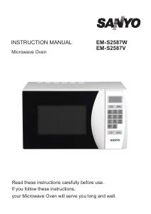 Manual Sanyo EM-S2587V Microwave