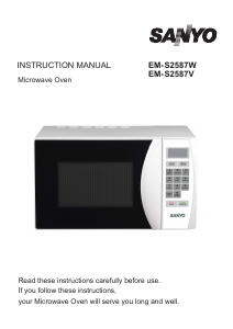 Manual Sanyo EM-S2587W Microwave