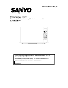 Manual Sanyo EM-S5597V Microwave