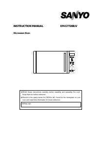 Manual Sanyo EM-S7720B Microwave