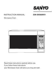 Manual Sanyo EM-S8586V Microwave