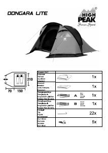 Manual High Peak Dongara Lite Tent