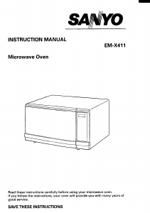 Manual Sanyo EM-X411 Microwave