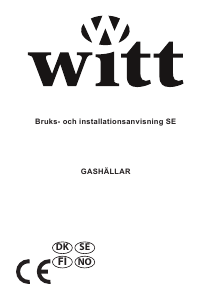 Bruksanvisning Witt WGH604GOG Häll