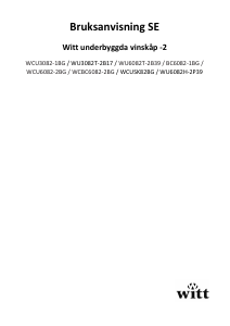 Bruksanvisning Witt WCU3082-1BG Vinkyl