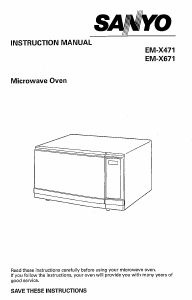 Manual Sanyo EM-X671 Microwave