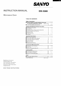 Manual Sanyo EM-X680 Microwave