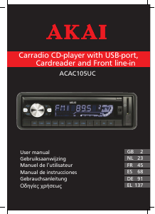 Mode d’emploi Akai ACAC105UC Autoradio