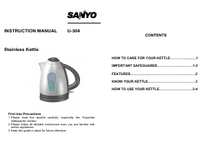 Handleiding Sanyo U-304 Waterkoker