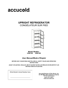 Manual Accucold URM19WLHD Refrigerator