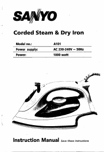 Manual Sanyo A-101 Iron