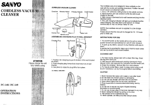 Manual Sanyo PC-148 Handheld Vacuum