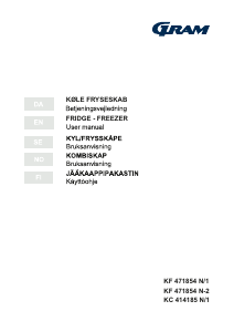 Brugsanvisning Gram KF 471854 N-2 Køle-fryseskab