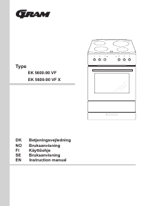 Käyttöohje Gram EK 5600-90 VF X Liesi