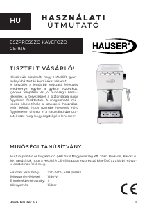 Használati útmutató Hauser CE-936 Presszógép