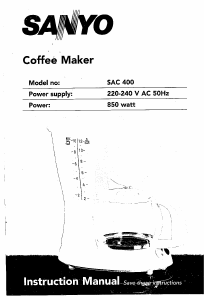 Handleiding Sanyo SAC-400 Koffiezetapparaat