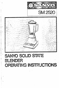 Manual Sanyo SM-2520 Blender