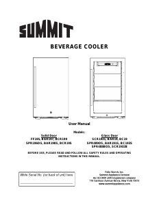 Manual Summit SPR196OSCSS Refrigerator