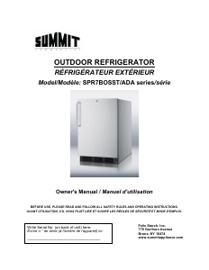 Manual Summit SPR7BOSST Refrigerator