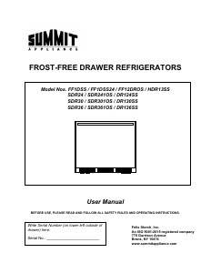 Manual Summit SDR241OS Refrigerator