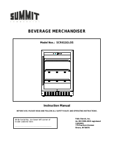 Manual Summit SCR611GLOSRI Refrigerator