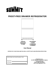 Manual Summit ADRD18H34 Refrigerator