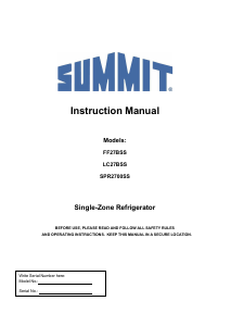 Manual Summit FF27BSSCAS Refrigerator