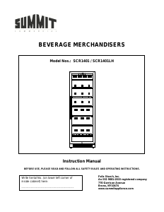 Manual Summit SCR1401LHRICSS Refrigerator