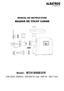 Manual Albatros MTA1800X Tocator carne