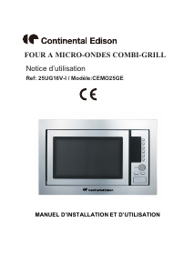 Mode d’emploi Continental Edison CEMO25GE Micro-onde